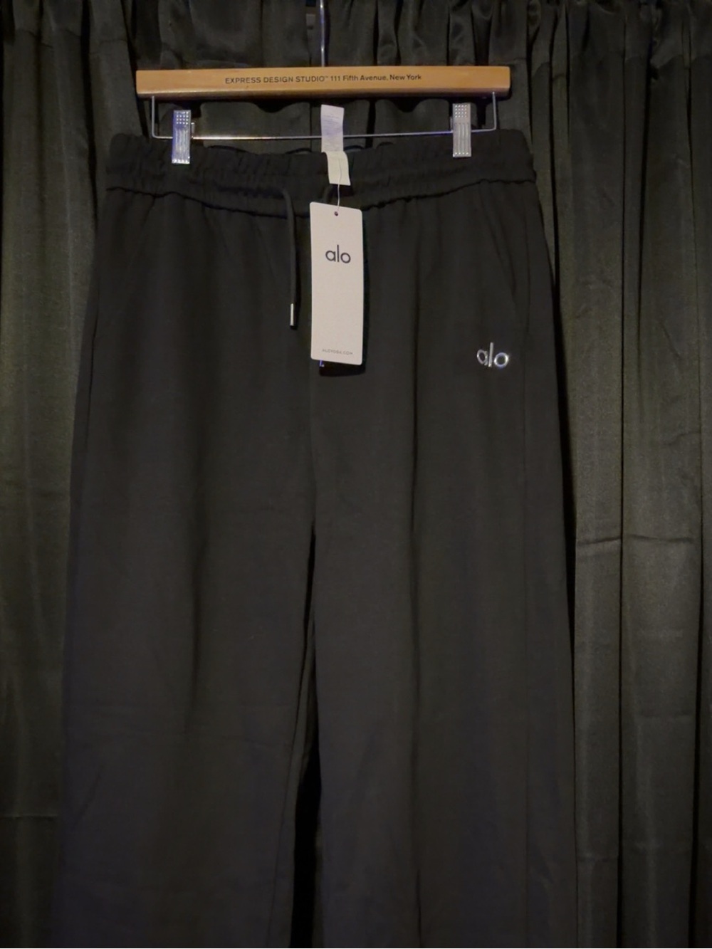 ALO Yoga Men’s Black Fleece Joggers with Subtle Logo